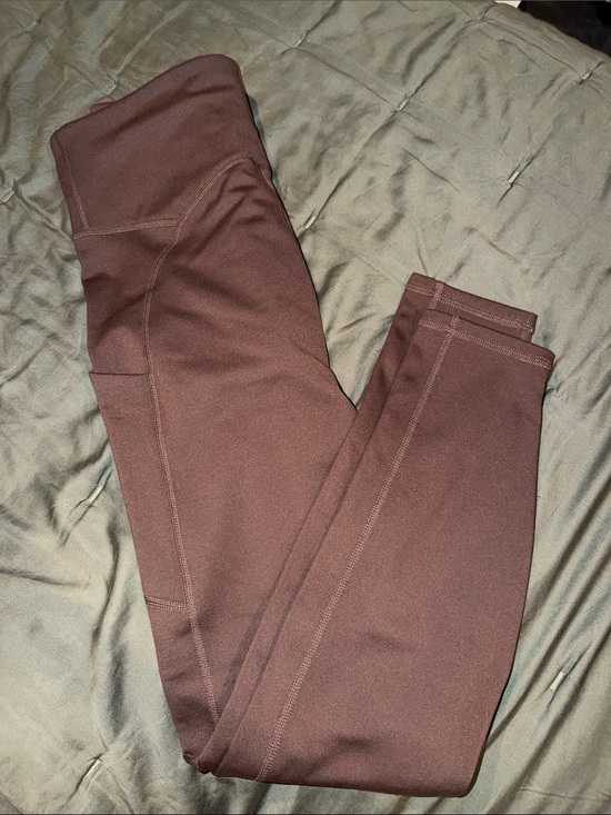 Fabletics Pants - Fabletics Fleece Lined High-Waist Leggings in Deep Brown